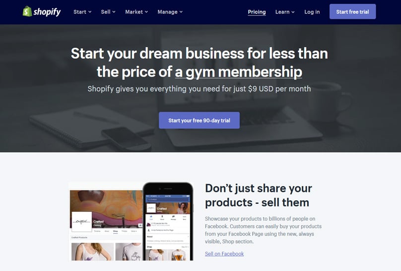 Shopify Lite from $9 Per Month